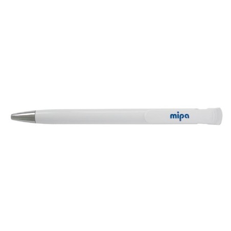 Stylo bille blanc rétractable encre bleu