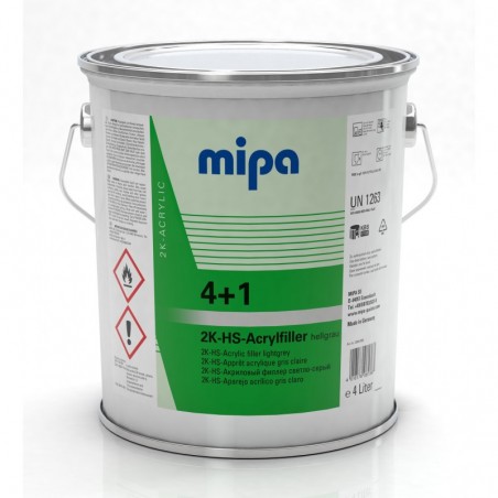 Apprêt ponçable 2K acrylique gris clair 4+1 Acrylfiller HS 4L