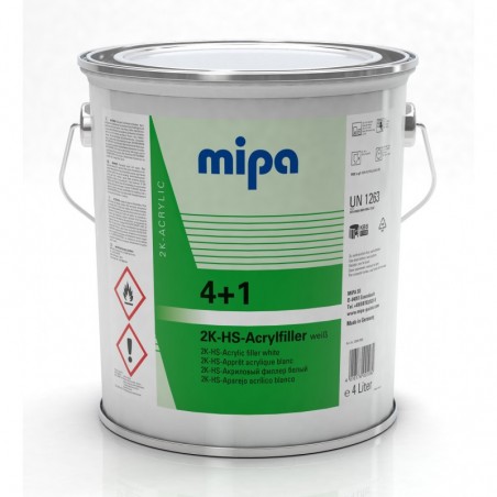 Apprêt ponçable 2K acrylique blanc 4+1 Acrylfiller HS 4L