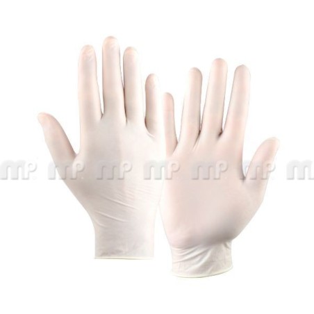 MP Gant latex standard non poudre taille L blanc boite de 100
