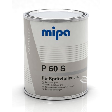 Mastic pistolable ou apprêt polyester gris réduit en styrène P60S 1L